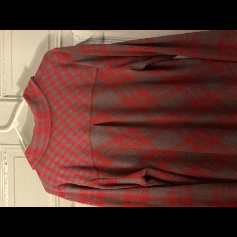 Soft Surroundings Red And Gray Button Up Plaid Tu… - image 7